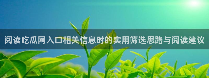 吃瓜在线:阅读吃瓜网入口相关信息时的实用筛选思路与阅读建议